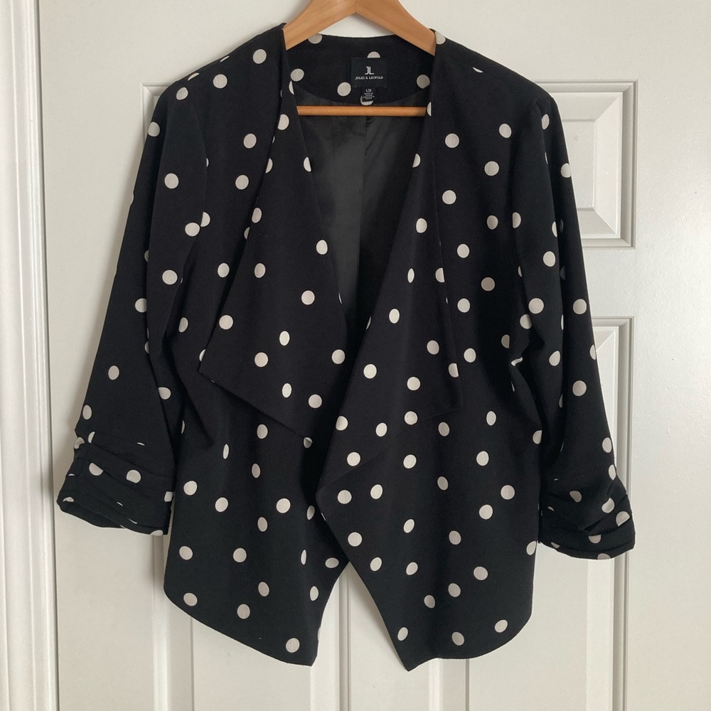 Jules & Leopold Polka Dots 3/4 Sleeves Blazer L